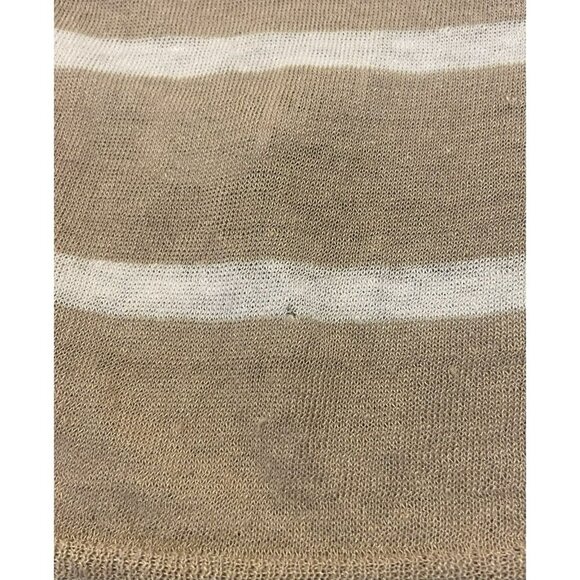Eileen Fisher Top Organic Linen Striped Tan White Long Sleeve Size Medium Read* - Picture 7 of 8